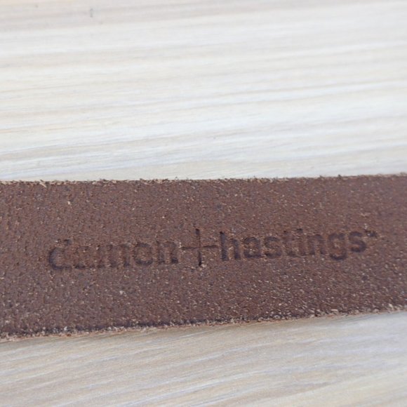 Classic Belt‎ Mens 44 Brown Leather Rustic Genuine Roller Buckle DAMEN HASTING - Picture 5 of 8